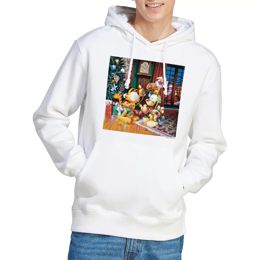 White - Lifestyle - Garfield Mens Odie Tree Hoodie
