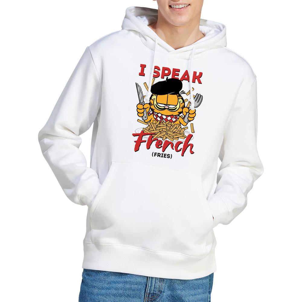 White - Lifestyle - Garfield Mens Speaking Love Hoodie