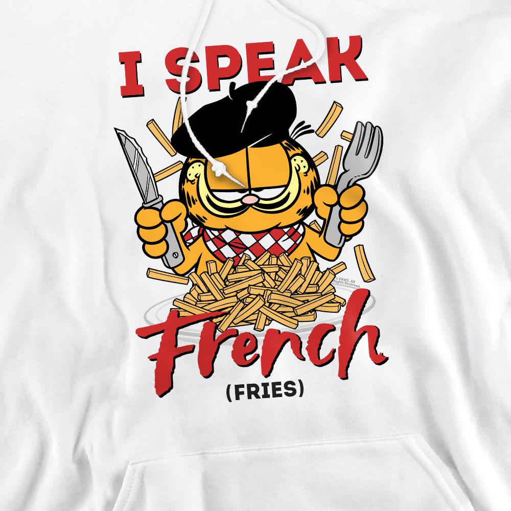 White - Pack Shot - Garfield Mens Speaking Love Hoodie