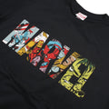 Black - Side - Marvel Mens Comic Strip Logo T-Shirt