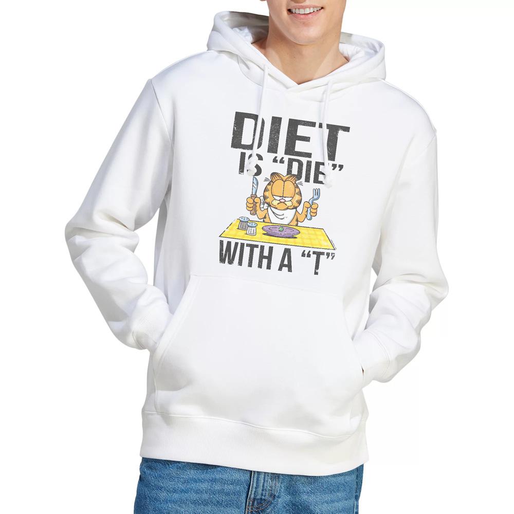 White - Lifestyle - Garfield Mens Diet Is Die With a T Hoodie