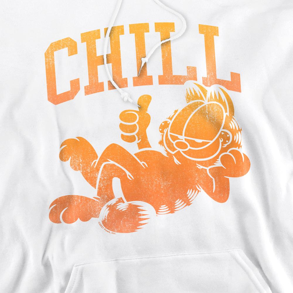 White - Pack Shot - Garfield Mens Chill Neon Hoodie