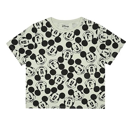 Grey-Black - Back - Disney Womens-Ladies Mickey Mouse Short Pyjama Set