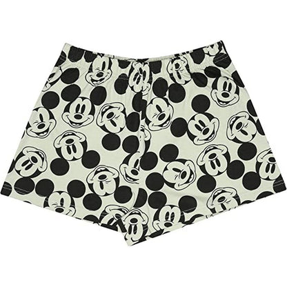 Grey-Black - Side - Disney Womens-Ladies Mickey Mouse Short Pyjama Set