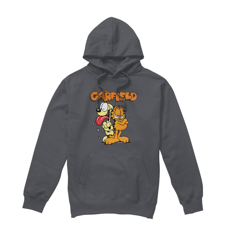 Charcoal - Front - Garfield Mens The Game Hoodie