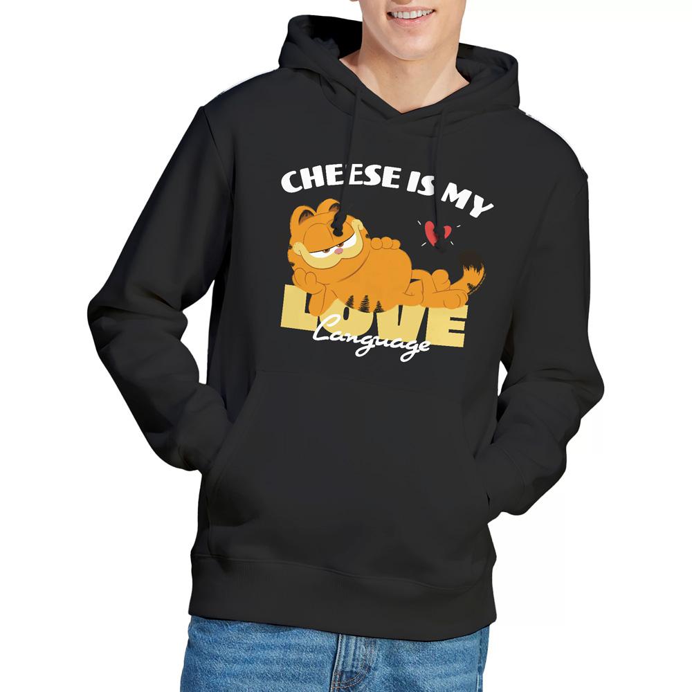 Black - Lifestyle - Garfield Movie Mens Cheese Is My Love Language Hoodie