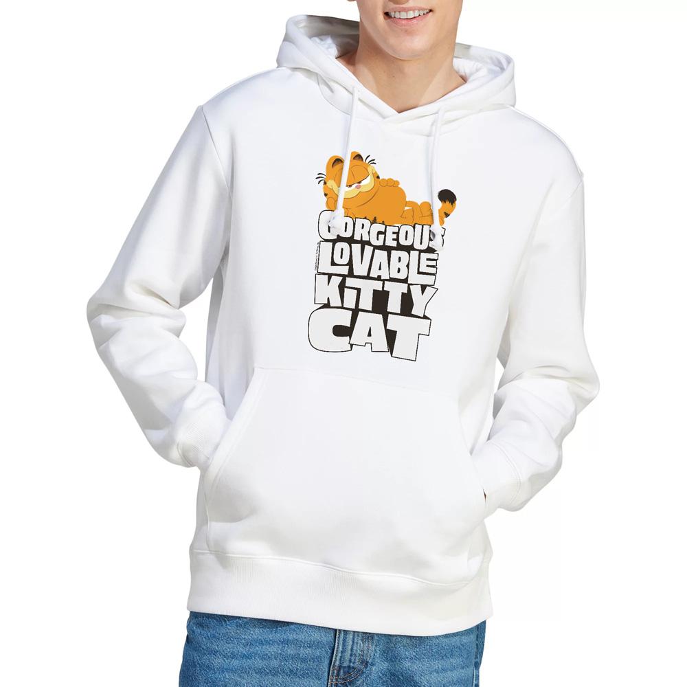 White - Lifestyle - Garfield Movie Mens Lovable Kitty Cat Hoodie