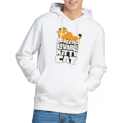 White - Lifestyle - Garfield Movie Mens Lovable Kitty Cat Hoodie