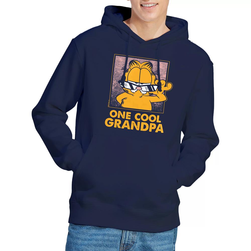 Navy - Lifestyle - Garfield Mens One Cool Grandpa Fathers Day Hoodie