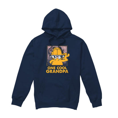 Navy - Front - Garfield Mens One Cool Grandpa Fathers Day Hoodie