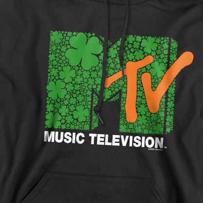 Black - Pack Shot - MTV Mens Shamrock Logo St Patricks Day Hoodie