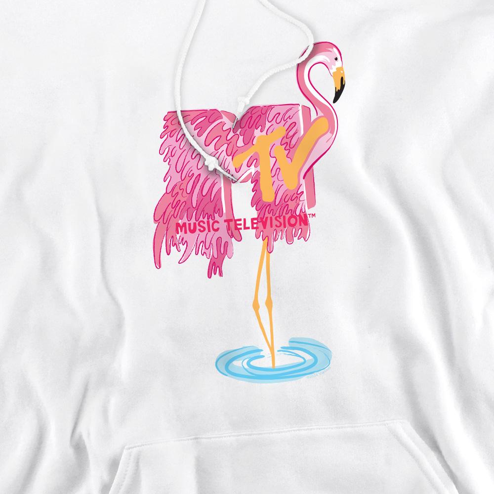 White - Side - MTV Mens Flamingo Hoodie