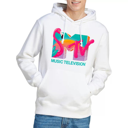 White - Lifestyle - MTV Mens Vibrant Flamingo Sunset Hoodie