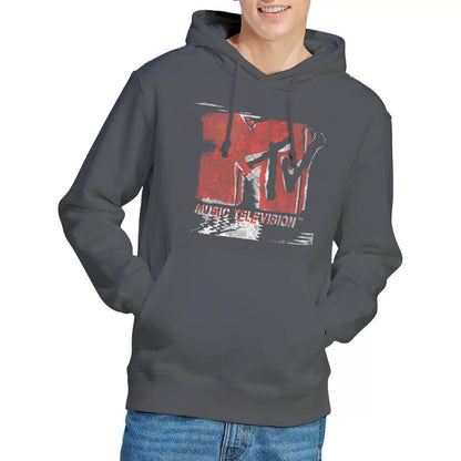 Charcoal - Lifestyle - MTV Mens Washed Out Logo Hoodie