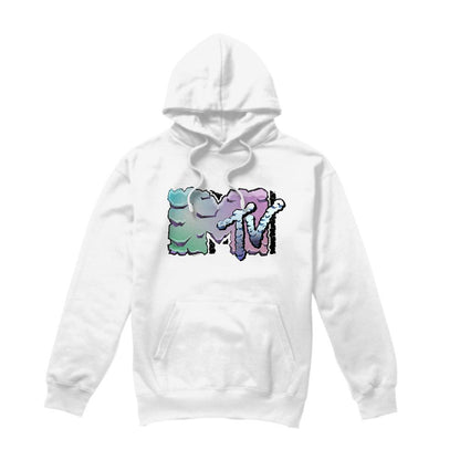 White - Front - MTV Mens Gradient Hoodie