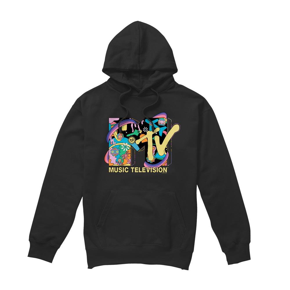 Black - Front - MTV Mens Vacation Icons Hoodie