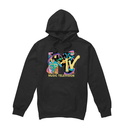 Black - Front - MTV Mens Vacation Icons Hoodie