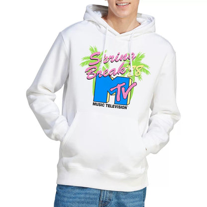 White - Lifestyle - MTV Mens Spring Break Neon Palm Trees Hoodie