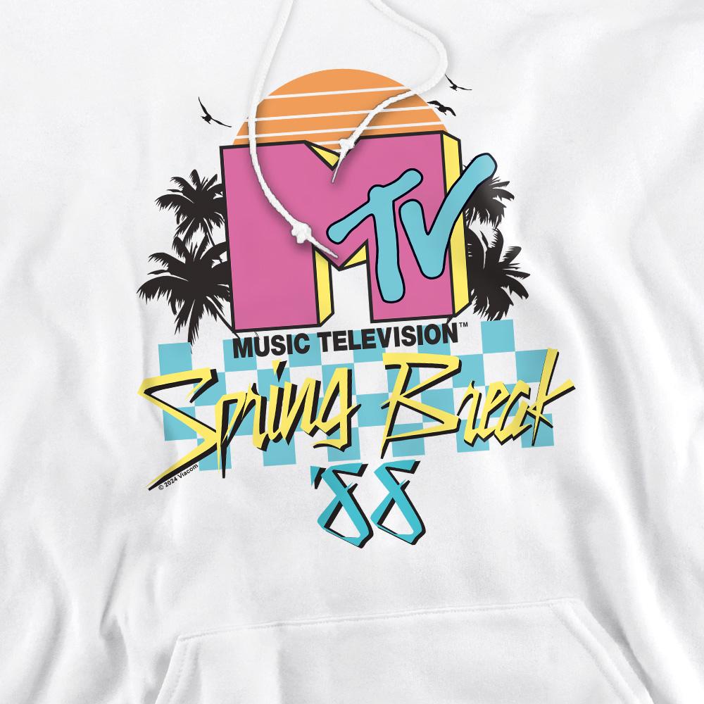 White - Pack Shot - MTV Mens Spring Break Checkerboard Hoodie