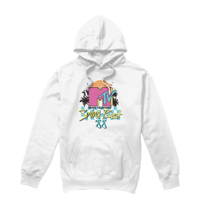 White - Front - MTV Mens Spring Break Checkerboard Hoodie