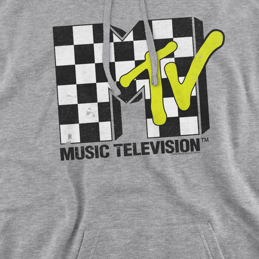 Sport Heather - Pack Shot - MTV Mens Checkerboard Logo Hoodie