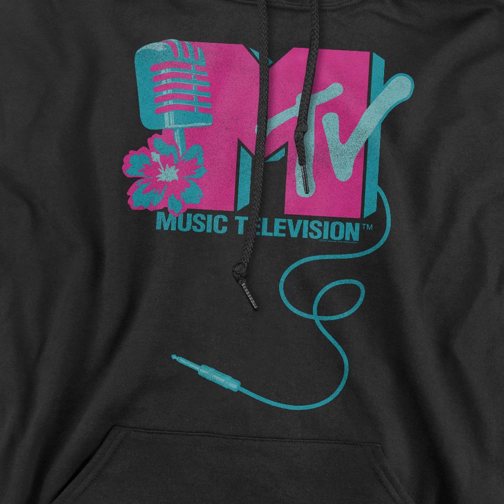 Black - Pack Shot - MTV Mens Microphone Logo Hoodie