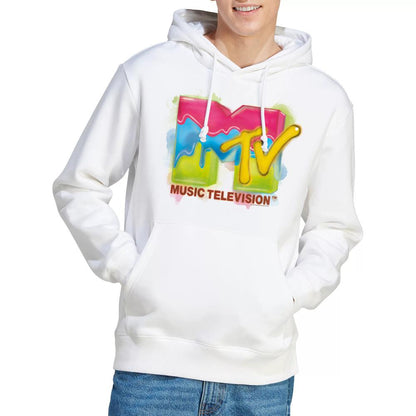 White - Lifestyle - MTV Mens Paint Logo Hoodie