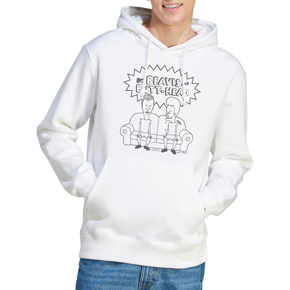 White - Lifestyle - Beavis & Butthead Mens Couch Logo Hoodie