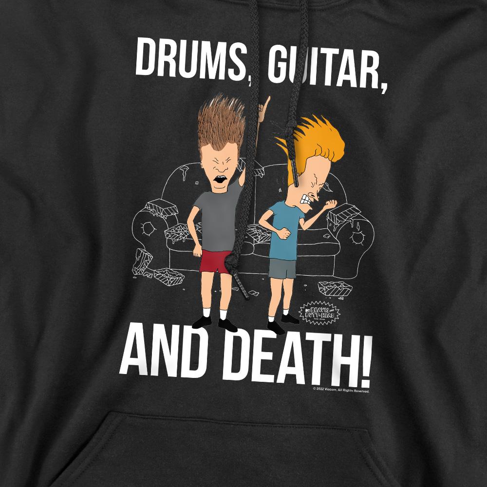 Black - Pack Shot - Beavis & Butthead Mens Drums Guitar & Death Hoodie