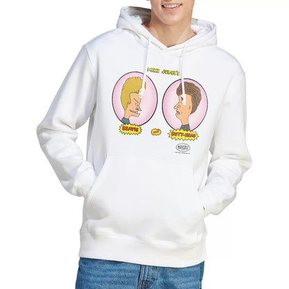 White - Lifestyle - Beavis & Butthead Mens Heads In Ovals Hoodie