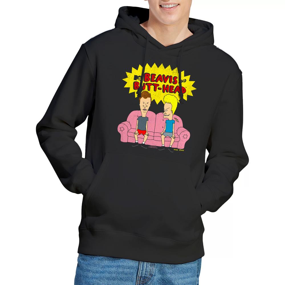 Black - Lifestyle - Beavis & Butthead Mens Couch OG Logo Hoodie