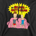 Black - Side - Beavis & Butthead Mens Couch OG Logo Hoodie