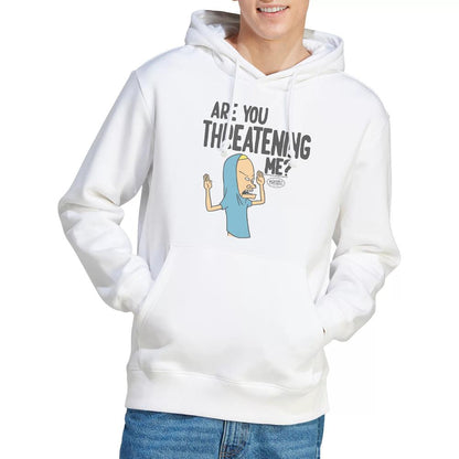 White - Lifestyle - Beavis & Butthead Mens Are You Threatening Me? Hoodie