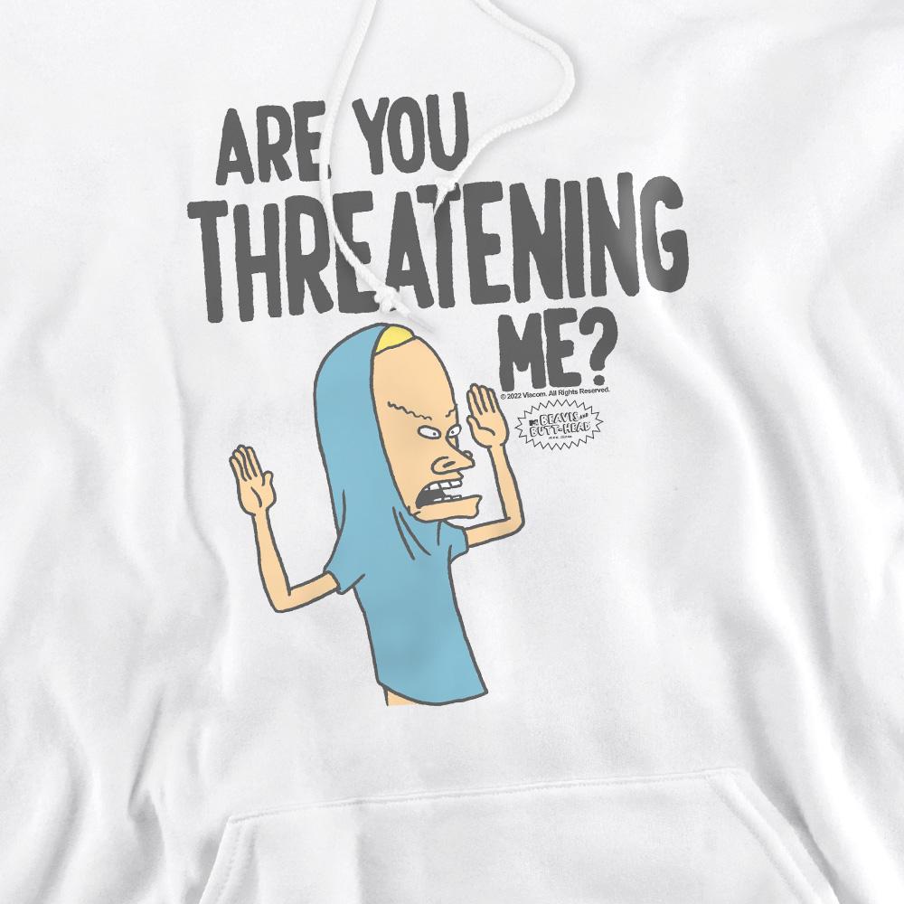 White - Pack Shot - Beavis & Butthead Mens Are You Threatening Me? Hoodie