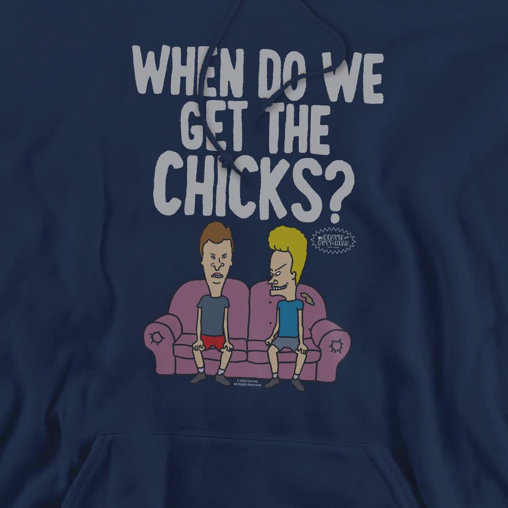 Navy - Pack Shot - Beavis & Butthead Mens When Do We Get The Chicks? Hoodie