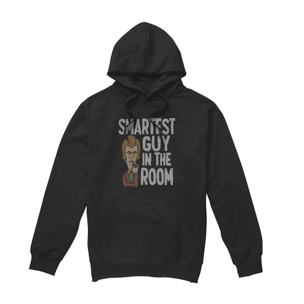 Black - Front - Beavis & Butthead Mens Smartest Guy In The Room Hoodie