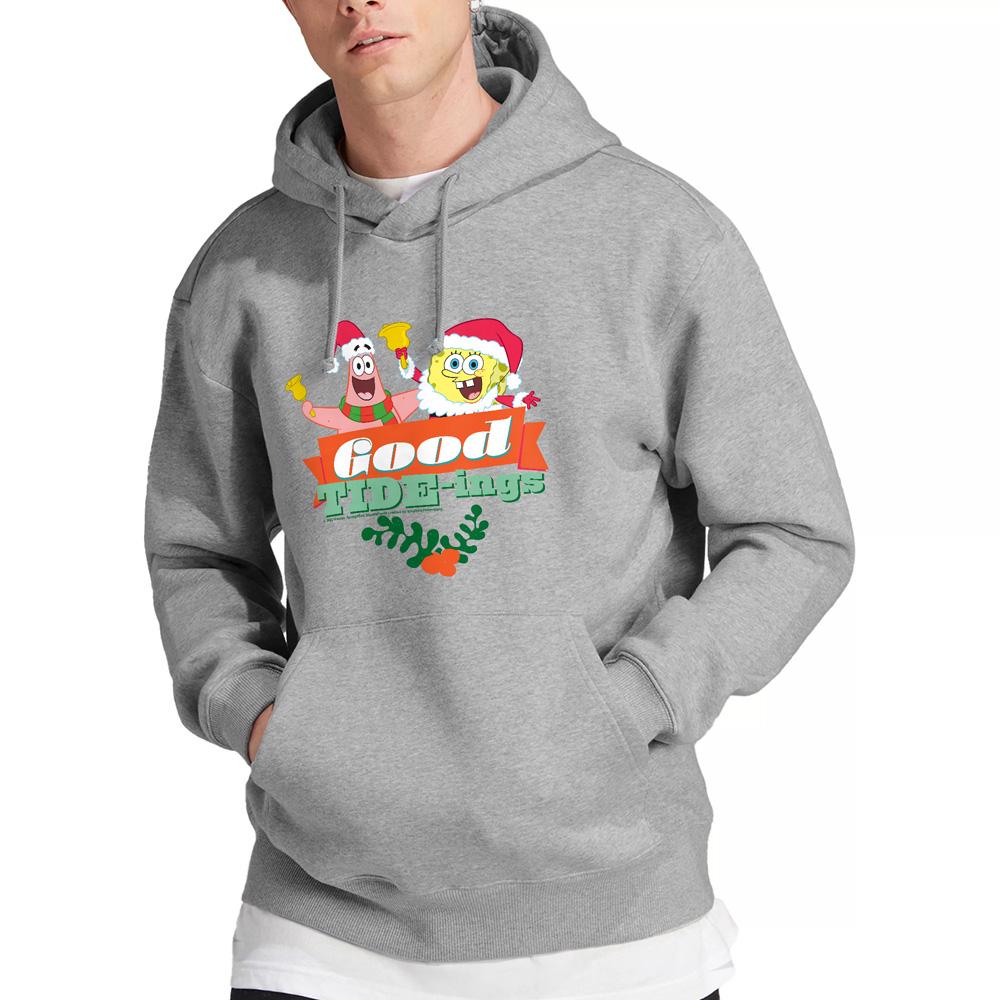 Sport Heather - Lifestyle - SpongeBob SquarePants Mens Good Tide-ings Patrick Star Santa Claus Christmas Hoodie