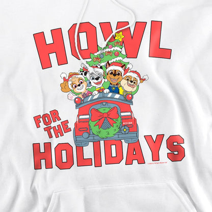 White - Pack Shot - Paw Patrol Mens Howl For The Christmas Holidays Hoodie