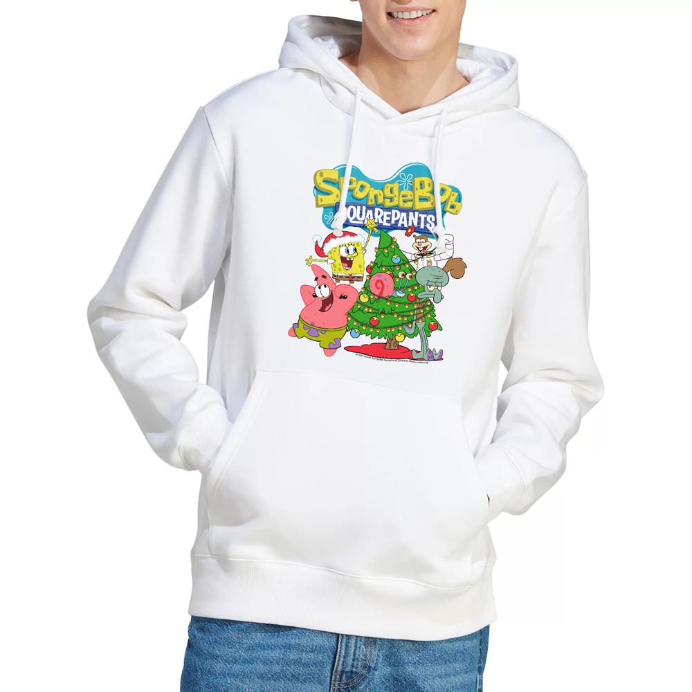 White - Lifestyle - SpongeBob SquarePants Mens Christmas Tree Hoodie