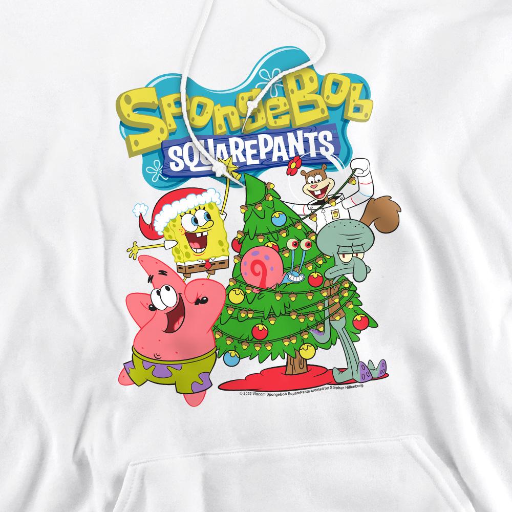 White - Pack Shot - SpongeBob SquarePants Mens Christmas Tree Hoodie