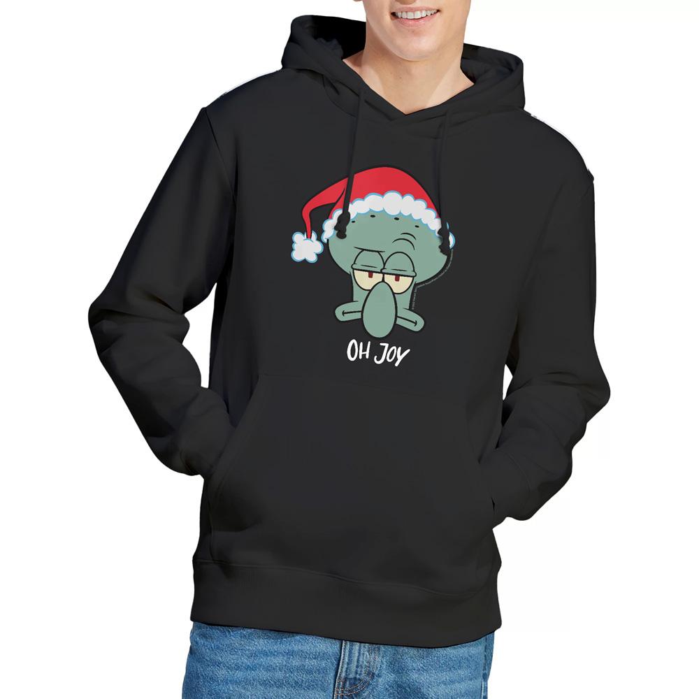 Black - Lifestyle - SpongeBob SquarePants Mens Joy Squidward Christmas Hoodie