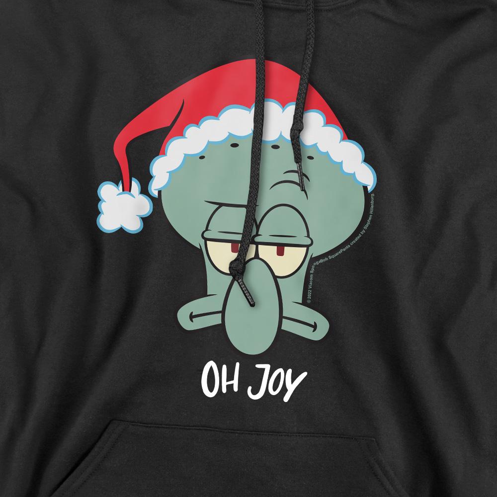 Black - Side - SpongeBob SquarePants Mens Joy Squidward Christmas Hoodie