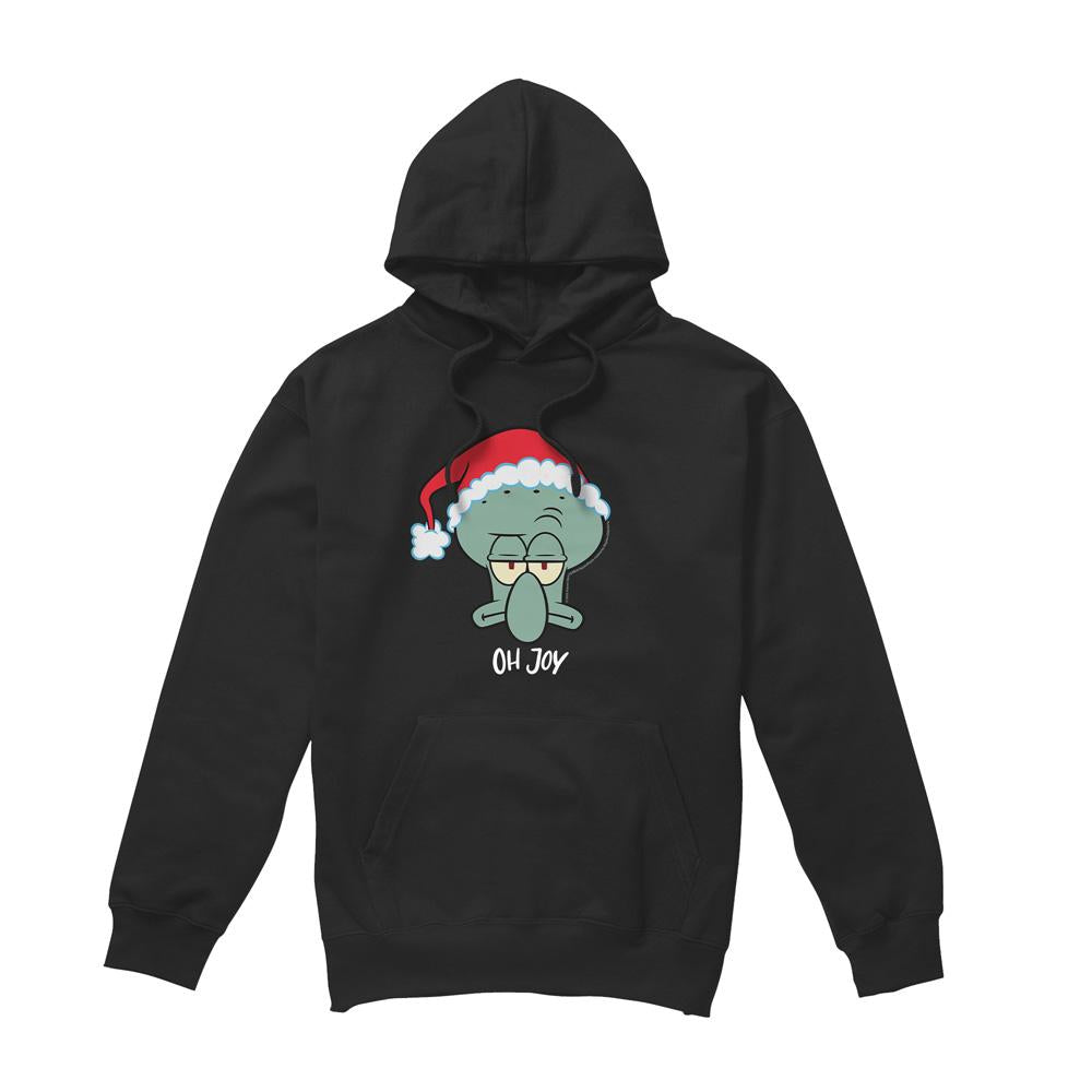 Black - Front - SpongeBob SquarePants Mens Joy Squidward Christmas Hoodie