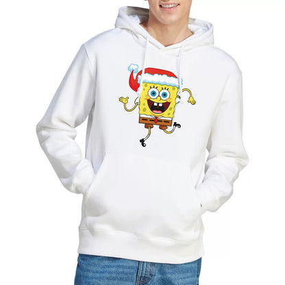 White - Lifestyle - SpongeBob SquarePants Mens Santa Hat Christmas Hoodie