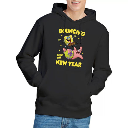 Black - Lifestyle - SpongeBob SquarePants Mens Bouncing Into The New Year Hoodie