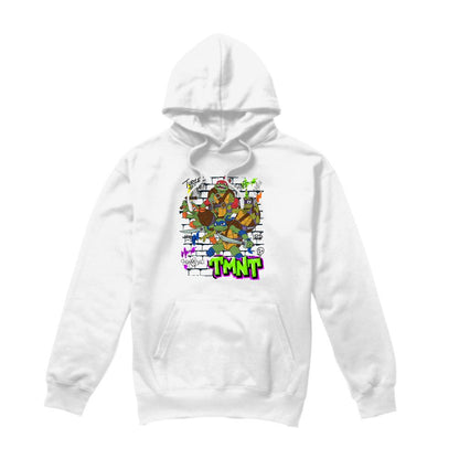 White - Front - Tales of the Teenage Mutant Ninja Turtles Mens Brick Wall Poster Hoodie