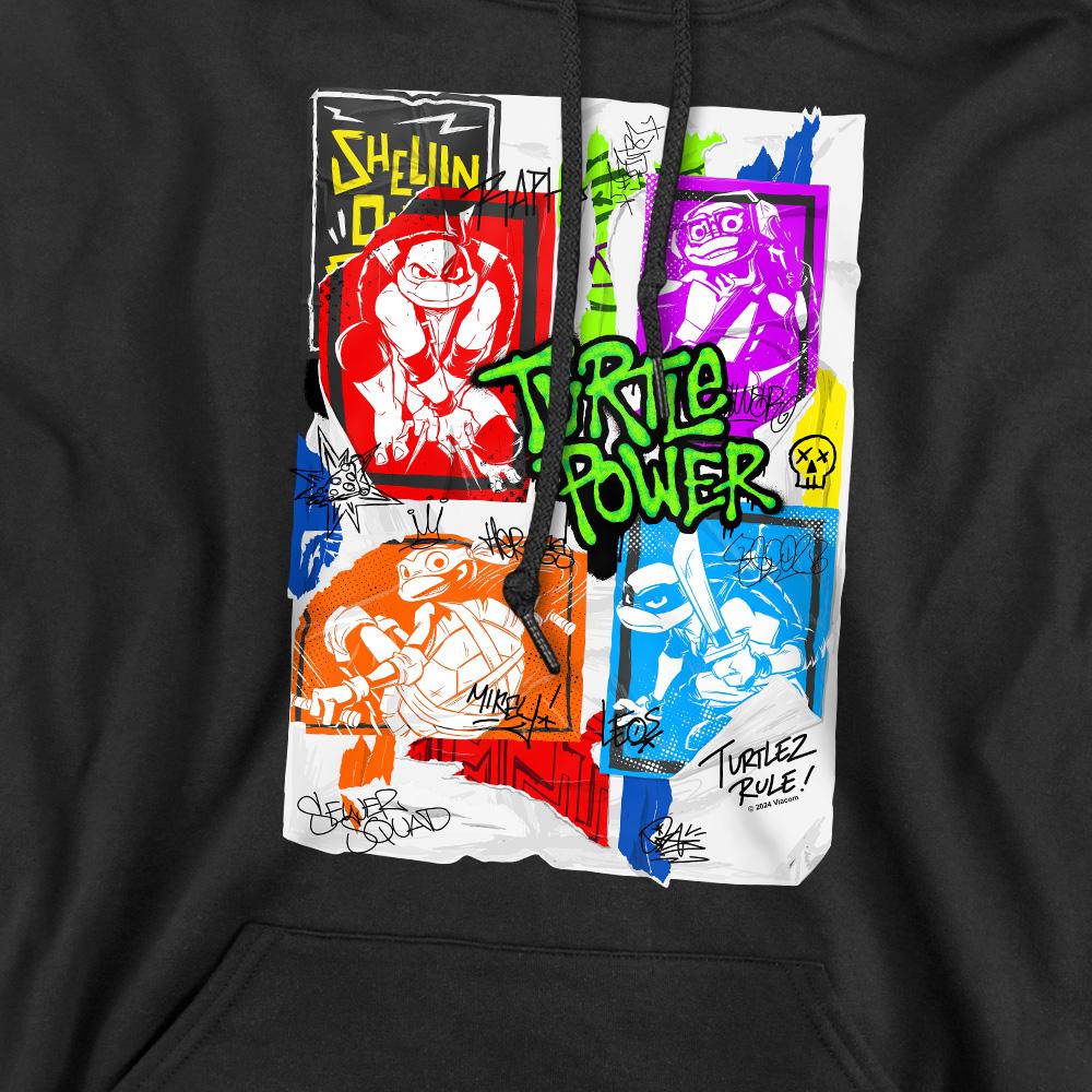 Black - Pack Shot - Tales of the Teenage Mutant Ninja Turtles Mens Lino Poster Hoodie