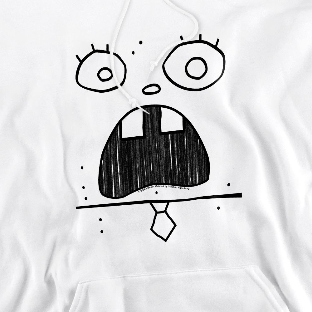 White - Side - SpongeBob SquarePants Mens Doogle Face Hoodie