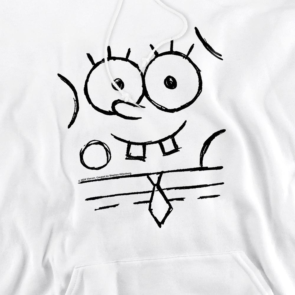White - Pack Shot - SpongeBob SquarePants Mens Sketch Smile Hoodie