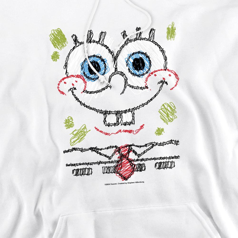 White - Pack Shot - SpongeBob SquarePants Mens Scribble Smile Hoodie